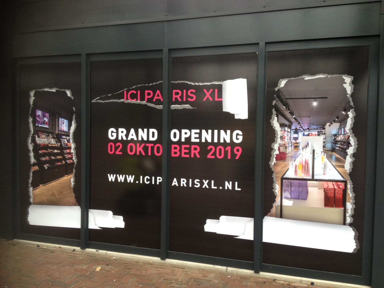 Raambelettering winkel